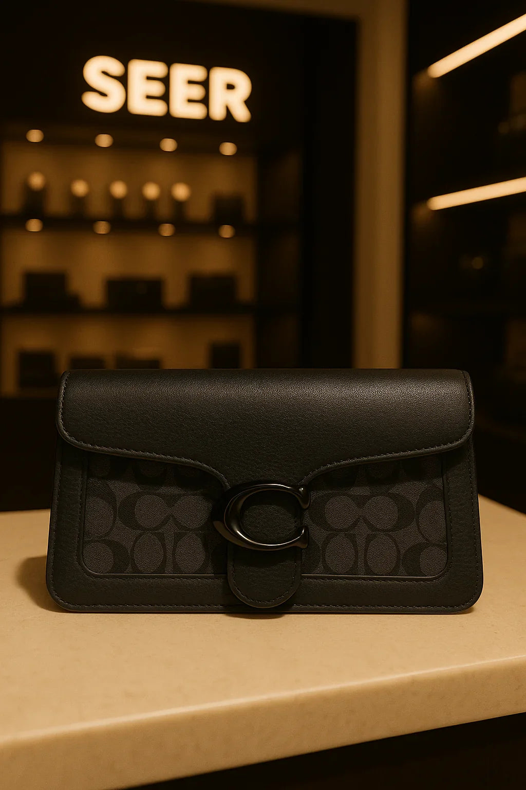 Coach Taby 26 In Black Signature Canvas