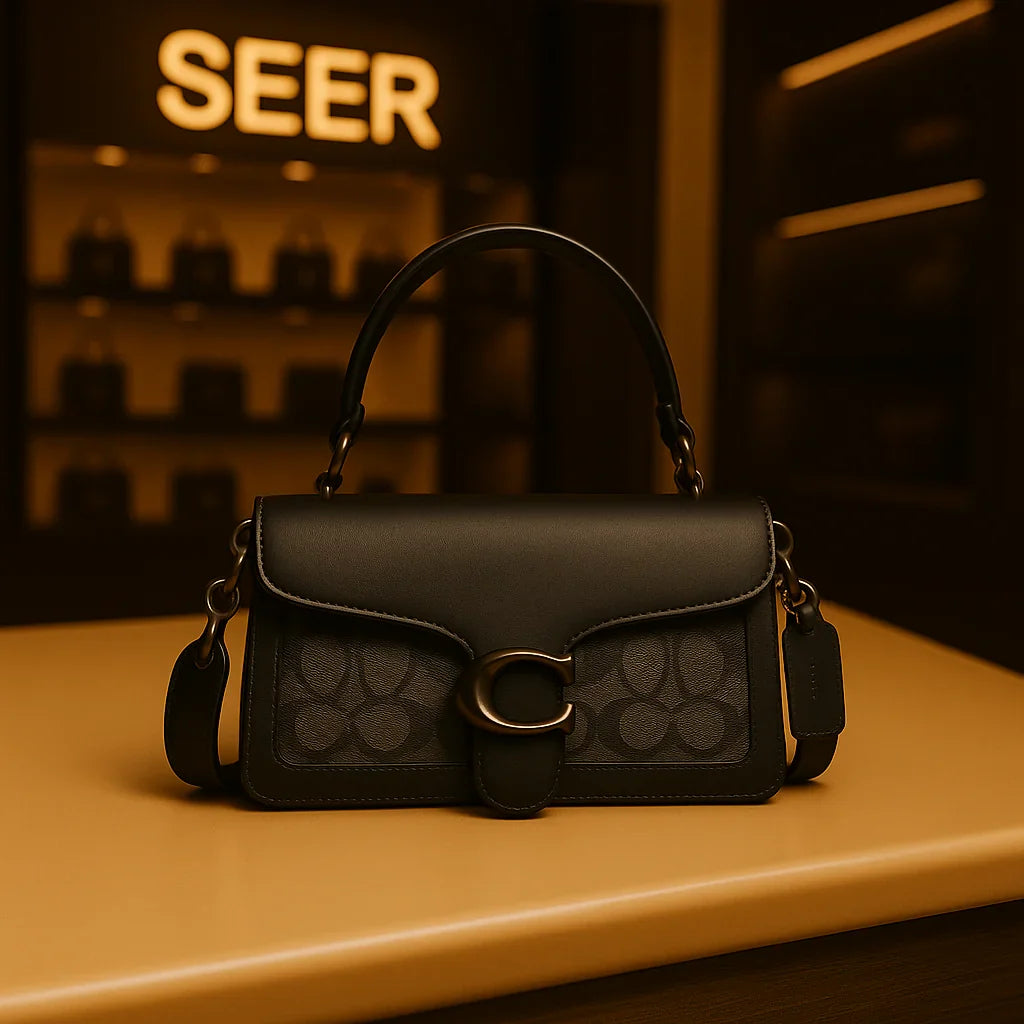 Coach Taby 26 In Black Signature Canvas